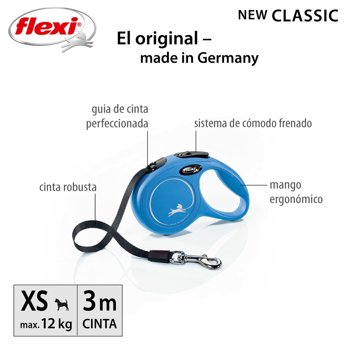 Correa para Perro Trixie New Classic Azul 3 m